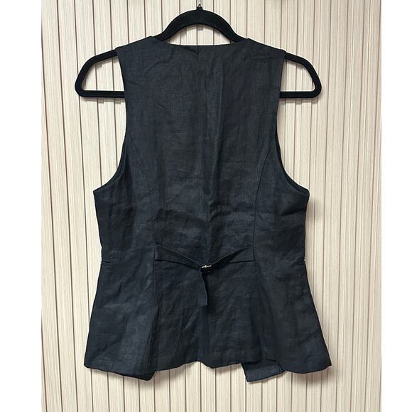 Reformation Aspen 100% Linen Sleeveless Vest Top with Back Belt Size 4 - Picture 2 of 6